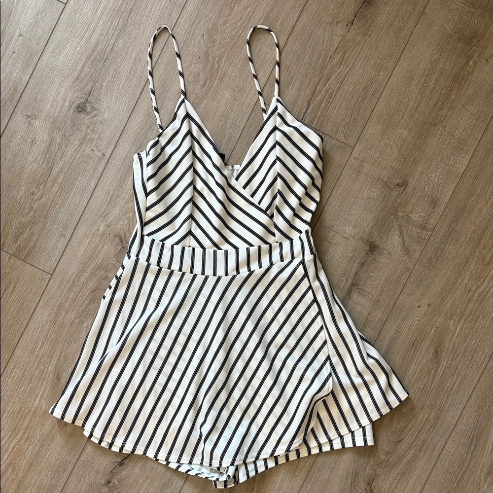 Windsor Black and White Striped Romper